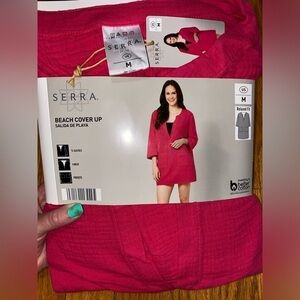 Serra Hot Pink Beach Cover Up, Swimsuit Coverup Size Medium NWT